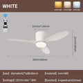 42 Inch Modern LED Ceiling Fan Light, 3 Fish Tail Shaped Fan Blades, With Remote Control, 3 Color Temperatures And 6 Adjustable Wind Speeds, Timing Function, Suitable For Indoor Use, Suitable For Living Rooms, Bedrooms, Dining Rooms, Study Rooms