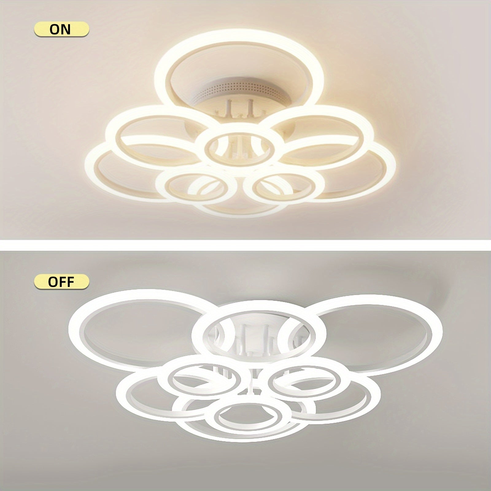 OUQI Modern Ceiling Light with Remote Control - 120W 10800LM Ultra-Bright Dimmable Downlight, Infrared Suitable for Living Room, Bedroom, Kitchen, Adjustable Color Temperature (2800K-7000K), Hardwired Installation for