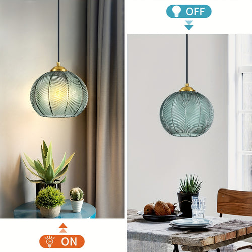 1pc\u002F2pcs\u002F3pcs Modern Gray-Green Glass Chandelier, Kitchen Island Hanging Pendant Light Blown Glass Spherical Pendant Light Modern Living Room Pendant Light Glass Pendant Light for Dining Room