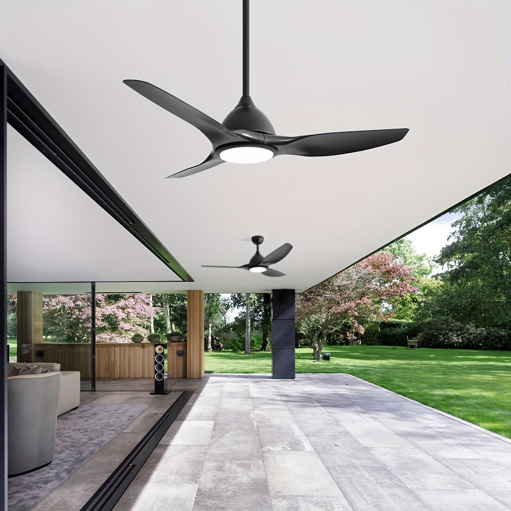 Sofucor 1 Unit 52-Inch Ceiling Fan Featuring a Light, Equipped with 3 ABS Blades, Available in 4 Colors, Utilizing a DC Motor for Energy Efficiency, Offering 6 Speeds And Three Timers Suitable for Living Rooms, Patios, And Dining Areas