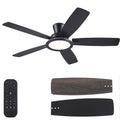 This 52-Inch Black Ceiling Fan with RGB Lighting Features a Reversible Silent Motor, Adjustable LED Lights, And a Low-Key, Modern Design, Suitable for Both Indoor And Outdoor Use