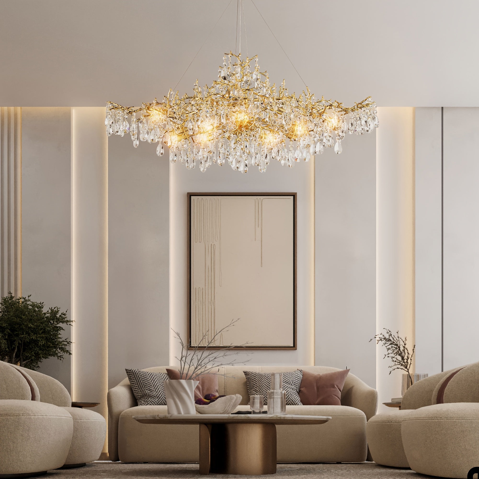 Modern Pendant Light 18 Lamp Modern 47in Golden Silvery Boat Shaped Pendant Light | Dining Room Decoration, Living Room Decoration, Kitchen Pendant Light, Ceiling Pendant Light, Central Island Pendant Light