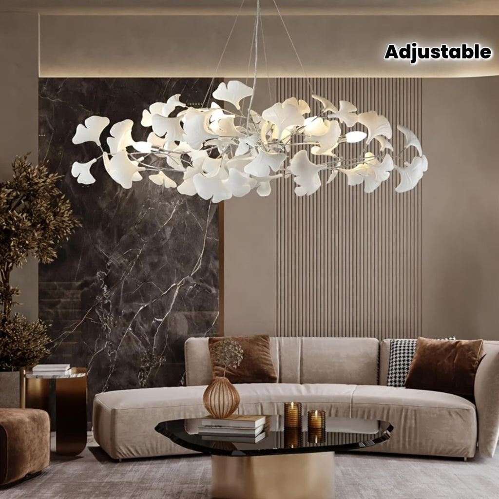 Ceramic Ginkgo Leaf Shaped Pendant Light, Living Room Decoration, Kitchen Decoration, Bedroom Decoration, Modern Art Decoration, Adjustable Pendant Light, Ceiling Lighting Fixtures