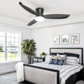 42 Inch Ceiling Fans with Lights, Low Profile Ceiling Fan with Light And Remote, Flush Mount, Dimmable LED, Reversible DC Motor - Modern Black for Bedroom, Indoor\u002FOutdoor Use