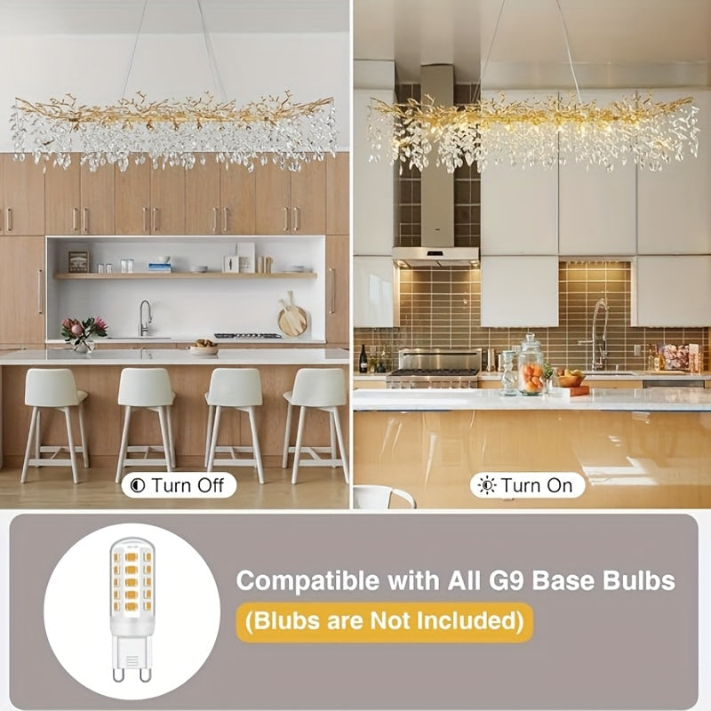 70 Inch Crystal Chandelier, 47\u002F60\u002F70 Inch Silvery Golden Branch Chandelier, Rectangular Raindrop Chandelier, Suitable for Restaurant, Living Room, Kitchen Island, Bedroom, Lobby, 14\u002F16\u002F20 Luxury Chandelier Lights Home Decor