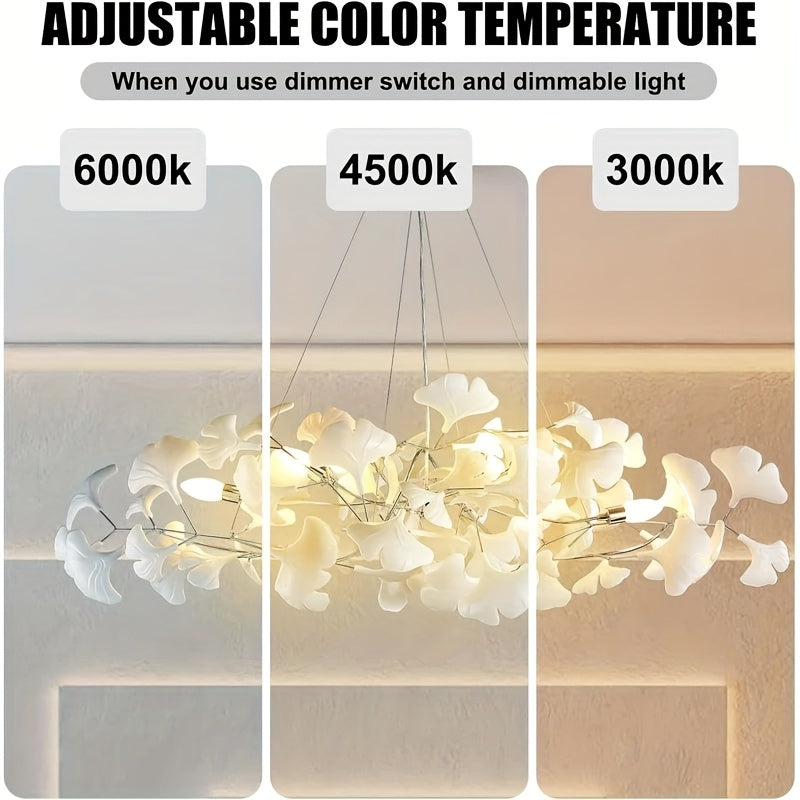 Ceramic Ginkgo Leaf Shaped Pendant Light, Living Room Decoration, Kitchen Decoration, Bedroom Decoration, Modern Art Decoration, Adjustable Pendant Light, Ceiling Lighting Fixtures