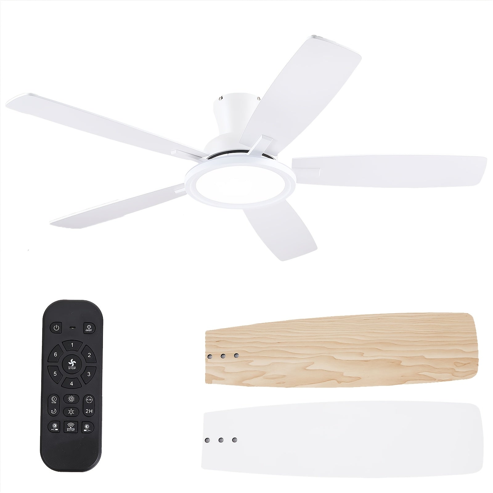 This 52-Inch Black Ceiling Fan with RGB Lighting Features a Reversible Silent Motor, Adjustable LED Lights, And a Low-Key, Modern Design, Suitable for Both Indoor And Outdoor Use