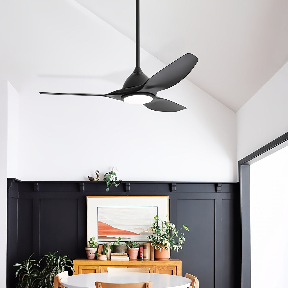Sofucor 1 Unit 52-Inch Ceiling Fan Featuring a Light, Equipped with 3 ABS Blades, Available in 4 Colors, Utilizing a DC Motor for Energy Efficiency, Offering 6 Speeds And Three Timers Suitable for Living Rooms, Patios, And Dining Areas